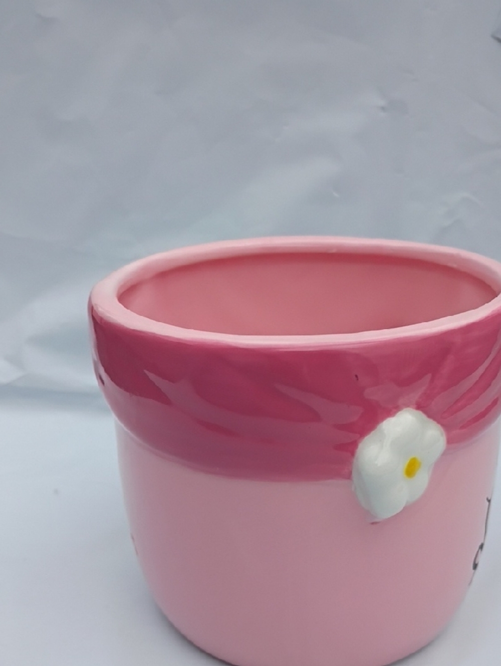 Magenta Pink Smiley Ceramic Mug with Daisy Ears Mr Men Little Miss Hug NWOT - Picture 5 of 10